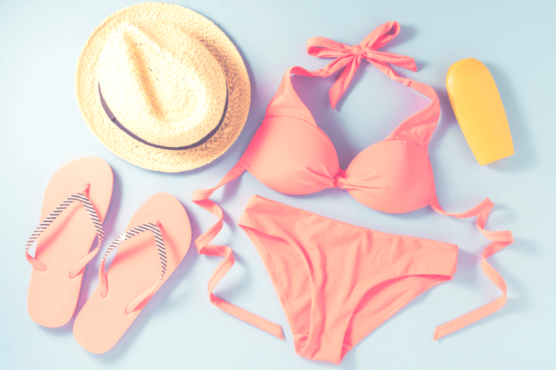 Bathing suites, shorts and sandals are a must-have for a beach vacation