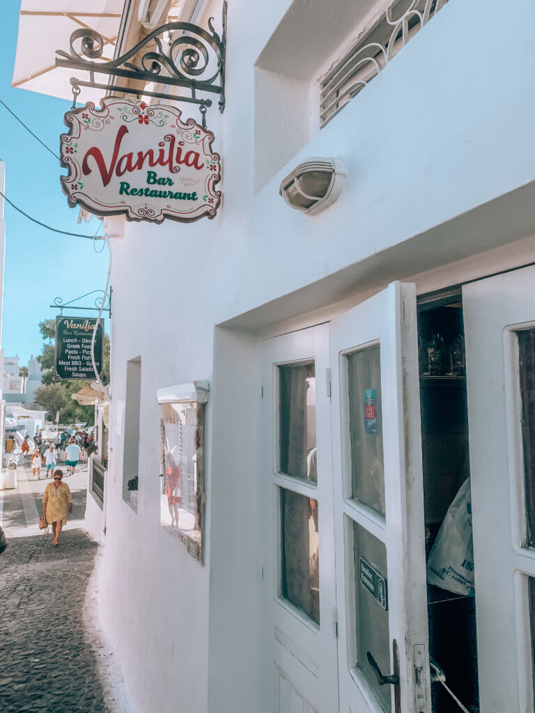 Santorini Top Best Restaurants | Vanilia Restaurant