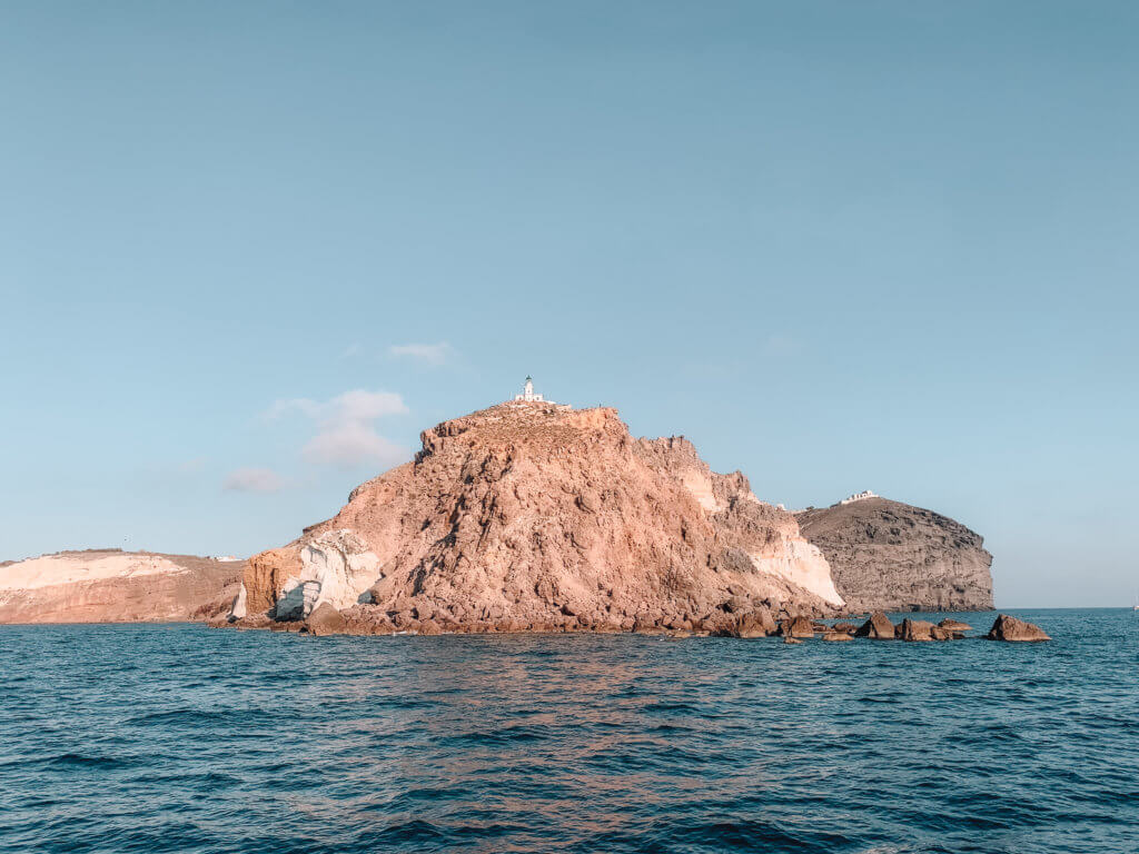 Santorini Catamaran Tour | Cruising with Sunset Oia | Lighthouse