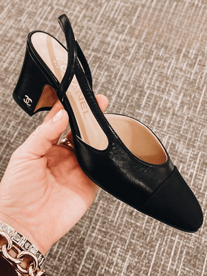 Chanel slingbacks black deals